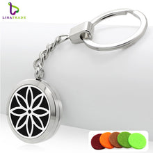 1PC Stainless steel Perfume Keychain 30MM Aromatherapy Locket Key chains DIY Perfume Key chain (Free 5 Pads)  LSKC69-85