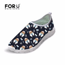 FORUDESIGNS Nurse Pattern Cute Women Flats Summer Shoes Cartoon Nurses Bear Pattern Female Casual Beach Mesh Shoes Woman Flats