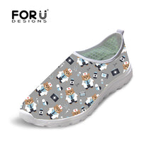 FORUDESIGNS Nurse Pattern Cute Women Flats Summer Shoes Cartoon Nurses Bear Pattern Female Casual Beach Mesh Shoes Woman Flats