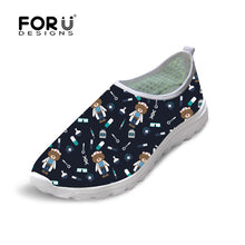 FORUDESIGNS Nurse Pattern Cute Women Flats Summer Shoes Cartoon Nurses Bear Pattern Female Casual Beach Mesh Shoes Woman Flats