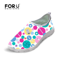 FORUDESIGNS Nurse Pattern Cute Women Flats Summer Shoes Cartoon Nurses Bear Pattern Female Casual Beach Mesh Shoes Woman Flats