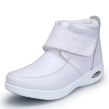 MVVJKE 2018 winter Woman Pure white Nurse shoes women Platform Air cushion buckle strap casual Antiskid martin boots shoes