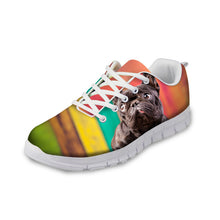 ELVISWORD Funny Nurse Shoes Comfortable Printed Animal Dogs Cute Women Sneakers for Hospital Work Lace Up Loafers