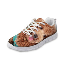 ELVISWORD Funny Nurse Shoes Comfortable Printed Animal Dogs Cute Women Sneakers for Hospital Work Lace Up Loafers