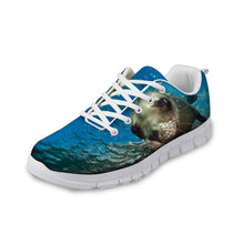 ELVISWORD Funny Nurse Shoes Comfortable Printed Animal Dogs Cute Women Sneakers for Hospital Work Lace Up Loafers