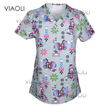 Viaoli Hot ! new arrival printed medical clothings for floral print fabric with comfortable medical uniform in scrubs clothes