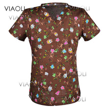 Viaoli Hot ! new arrival printed medical clothings for floral print fabric with comfortable medical uniform in scrubs clothes