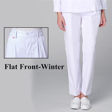 Winter Women's Medical Clothing Pant White Hospital Scrub Pants Flat Front Side Elastic Boot Cut Cargo Straight Tall Scrub Pants