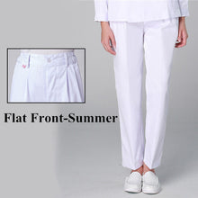 Winter Women's Medical Clothing Pant White Hospital Scrub Pants Flat Front Side Elastic Boot Cut Cargo Straight Tall Scrub Pants