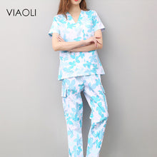 Viaoli 2018 summer short-sleeved surgical clothing men and women doctors suits split brush suit white suit