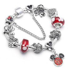 BAOPON Dropshipping Mickey Minnie Charm Bracelet With Nice Marano Beads Fit Original Pandora Bracelet For Kids Special Gift