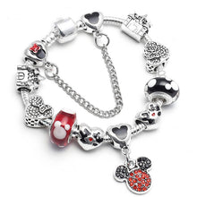 BAOPON Dropshipping Mickey Minnie Charm Bracelet With Nice Marano Beads Fit Original Pandora Bracelet For Kids Special Gift