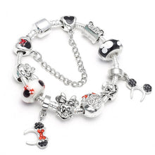 BAOPON Dropshipping Mickey Minnie Charm Bracelet With Nice Marano Beads Fit Original Pandora Bracelet For Kids Special Gift