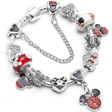 BAOPON Dropshipping Mickey Minnie Charm Bracelet With Nice Marano Beads Fit Original Pandora Bracelet For Kids Special Gift