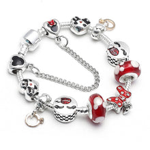 BAOPON Dropshipping Mickey Minnie Charm Bracelet With Nice Marano Beads Fit Original Pandora Bracelet For Kids Special Gift