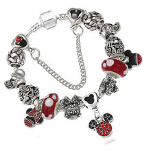 BAOPON Dropshipping Mickey Minnie Charm Bracelet With Nice Marano Beads Fit Original Pandora Bracelet For Kids Special Gift