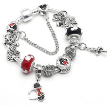 BAOPON Dropshipping Mickey Minnie Charm Bracelet With Nice Marano Beads Fit Original Pandora Bracelet For Kids Special Gift