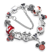 BAOPON Dropshipping Mickey Minnie Charm Bracelet With Nice Marano Beads Fit Original Pandora Bracelet For Kids Special Gift