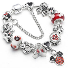 BAOPON Dropshipping Mickey Minnie Charm Bracelet With Nice Marano Beads Fit Original Pandora Bracelet For Kids Special Gift