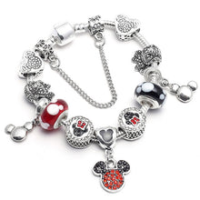BAOPON Dropshipping Mickey Minnie Charm Bracelet With Nice Marano Beads Fit Original Pandora Bracelet For Kids Special Gift