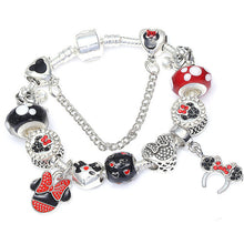 BAOPON Dropshipping Mickey Minnie Charm Bracelet With Nice Marano Beads Fit Original Pandora Bracelet For Kids Special Gift