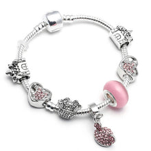 BAOPON Dropshipping Mickey Minnie Charm Bracelet With Nice Marano Beads Fit Original Pandora Bracelet For Kids Special Gift