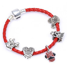 BAOPON Dropshipping Mickey Minnie Charm Bracelet With Nice Marano Beads Fit Original Pandora Bracelet For Kids Special Gift