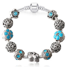 JUNESNOW Sliver Plated Jewelry European Charm Rose Beads Pandora Bracelet