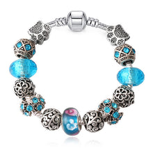 JUNESNOW Sliver Plated Jewelry European Charm Rose Beads Pandora Bracelet