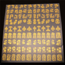 Mtssii 108 Pattern/Sheet Large Size  Nail Stickers Paste Manicure Gold Flowers Sticker & Decal 3D Nail Art Decorations Free