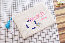 Women Cosmetic Bag Summer Straw Beach Bag Female makeup Beauty Organizer Ladies smiley face Cometic Bags tassel make up Bag