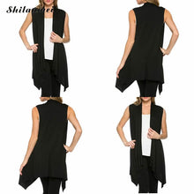 Women Fashion Elegant Long Front Short Back Coat Sleeveless Vest