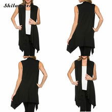 Women Fashion Elegant Long Front Short Back Coat Sleeveless Vest