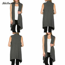 Women Fashion Elegant Long Front Short Back Coat Sleeveless Vest