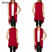 Women Fashion Elegant Long Front Short Back Coat Sleeveless Vest
